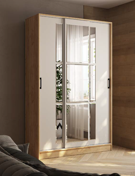 Шкаф-купе СТИЛЬ-2 1400 дуб крафт золотой / кашемир