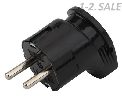 Вилка с заземлением, угловая 16А черная Vx3-B ЭРА Б0039679, 1 шт.