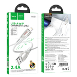 Кабель USB на Lightning 2.4A Hoco U133 (grey) (Краснодар склад)