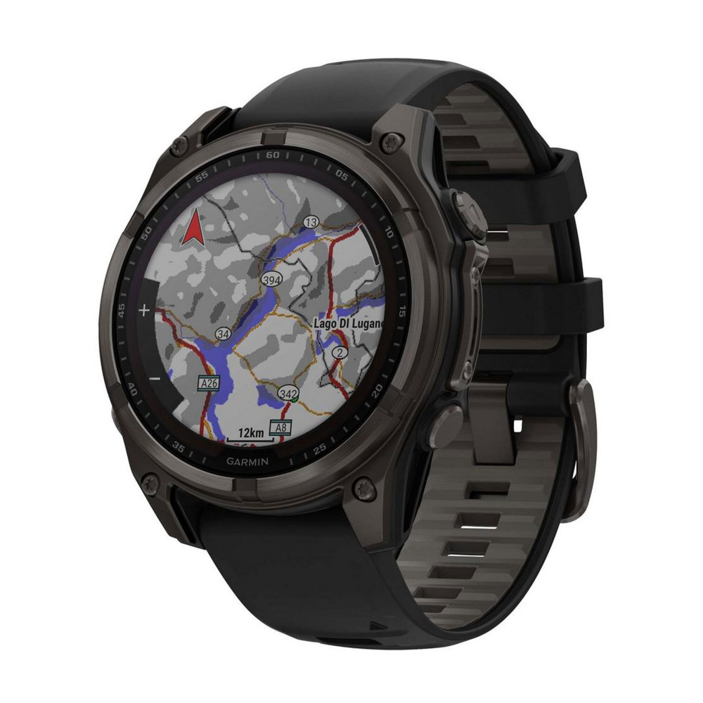 Смарт-часы Garmin Fenix 8 Solar 47мм Sapphire Carbon Gray DLC Titanium, черный ремешок, 010-02906-11