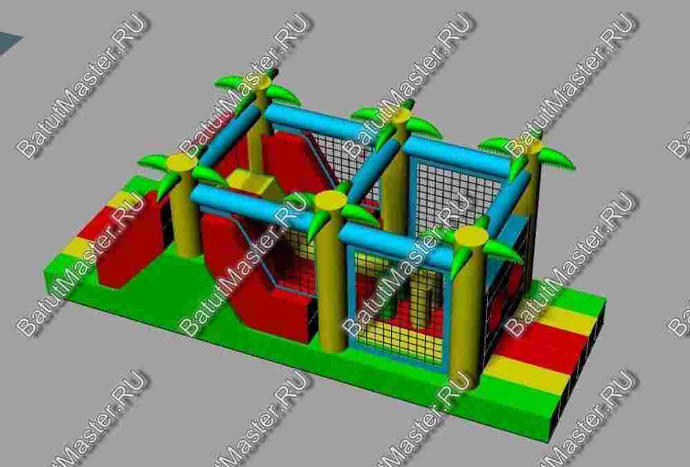 Надувной батут "Джунгли" 8*3*3 м
