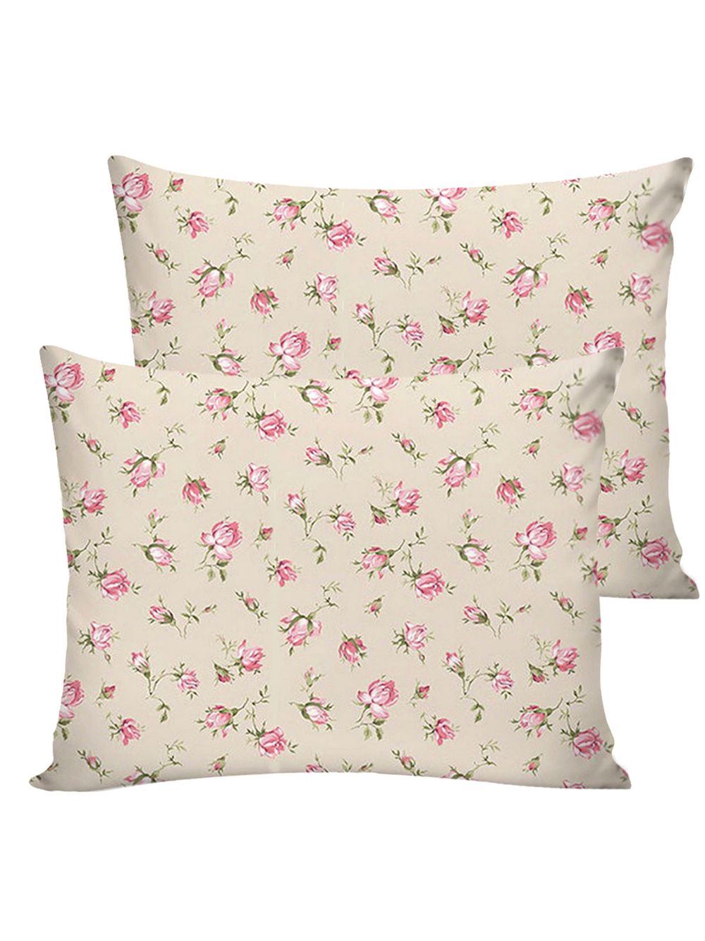 Постельное белье перкаль Сказка "Розовые бутоны на бежевом" семейное Наволочка 50х70 см 2 шт Простынь на резинке 160x200 см Пододеяльник 145x215 см 2шт