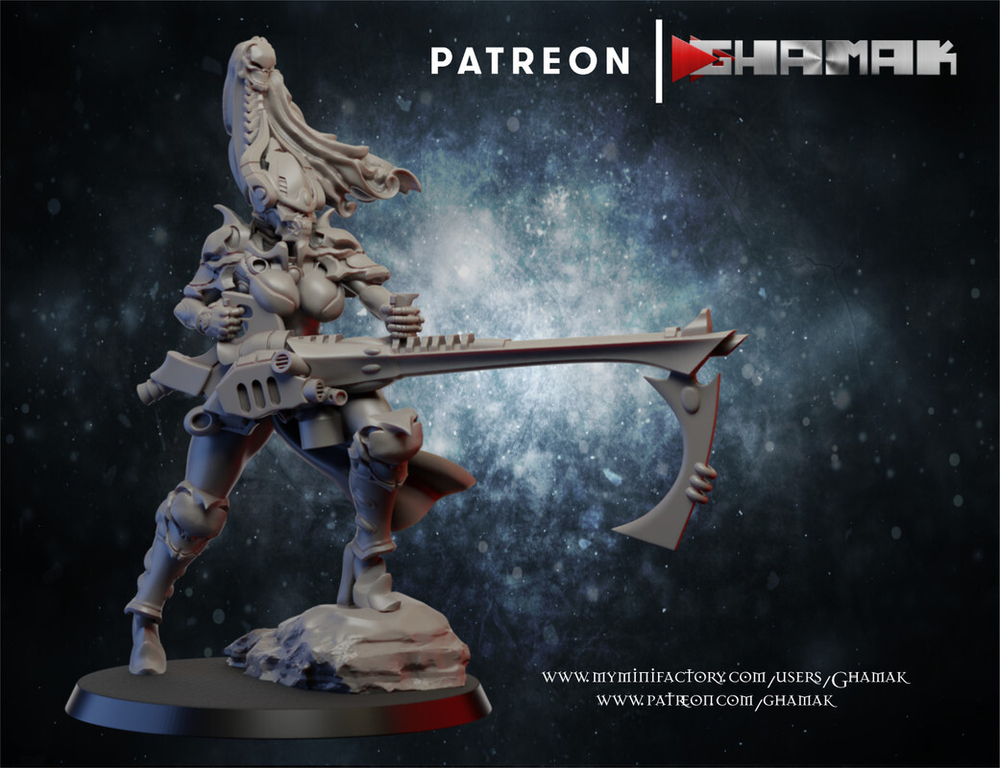 Aeldari Craftworlds Dark Reapers Мрачный Жнец №1 миниатюра для dnd, днд, pathfinder, фентези, Настольная игра, НРИ, Варгейм, РПГ