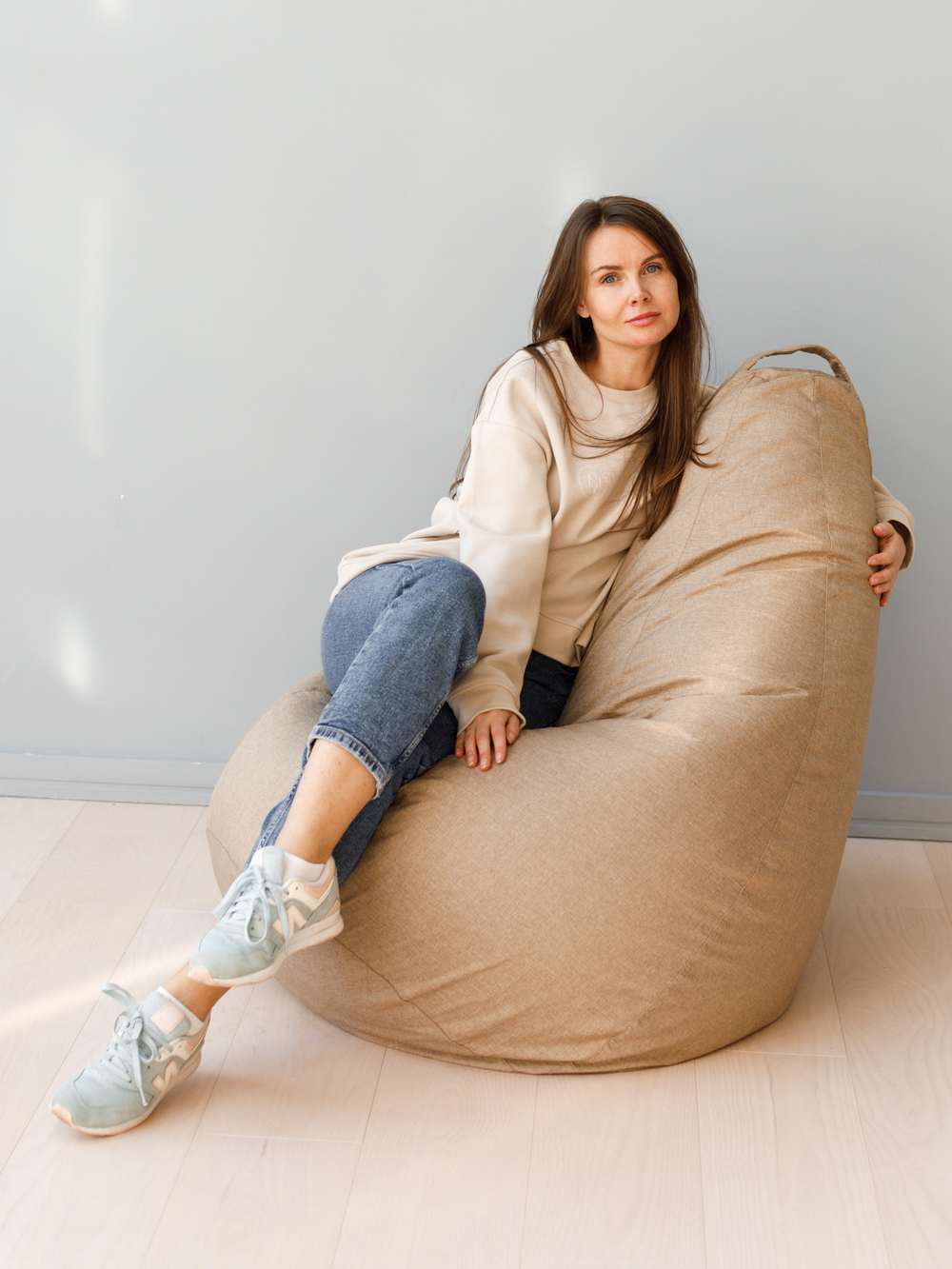 Кресло Мешок Груша Бежевая Рогожка (4XL, Классический)