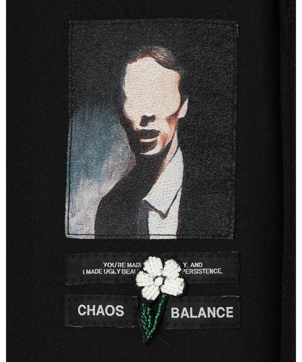 UNDERCOVER БРЮКИ ЧЕРНЫЕ С НАШИВКОЙ И АППЛИКАЦИЕЙ