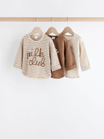 Лонгслив для малышей Next 836-058, 3 шт., Бежевый, Коричневый