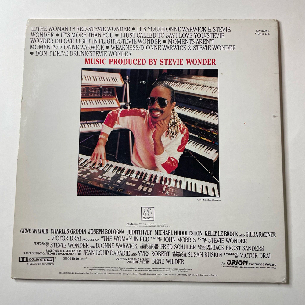 Винтажная виниловая пластинка LP Stevie Wonder The Woman In Red Женщина В Красном (Selection From The Motion Picture Soundtrack) (Греция 1984)