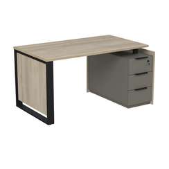 15СОУ.1408 Стол рабочий на опорной угл тумбе, с ящ (метаб), с замком (1460*884*750)