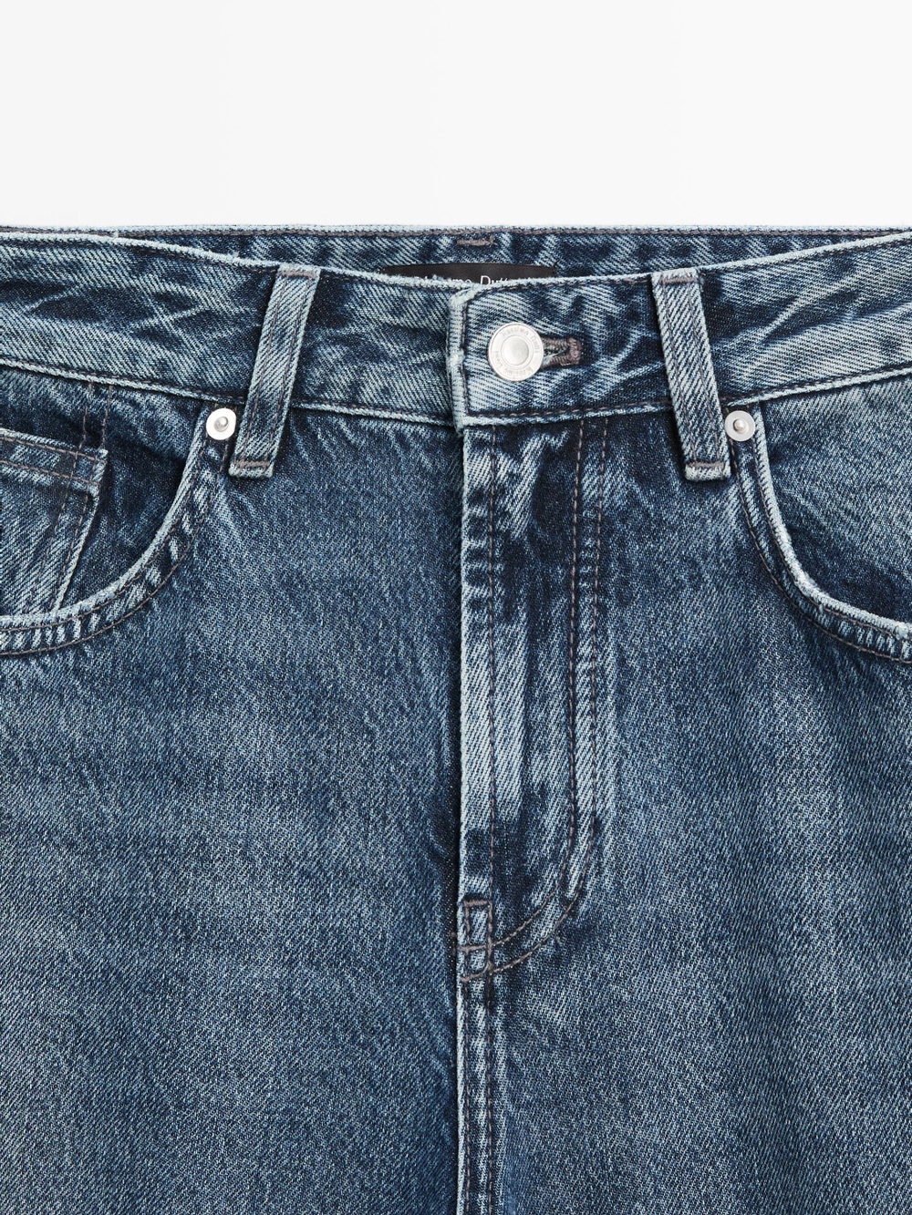 Massimo Dutti Джинсы с высокой посадкой, средне-синий