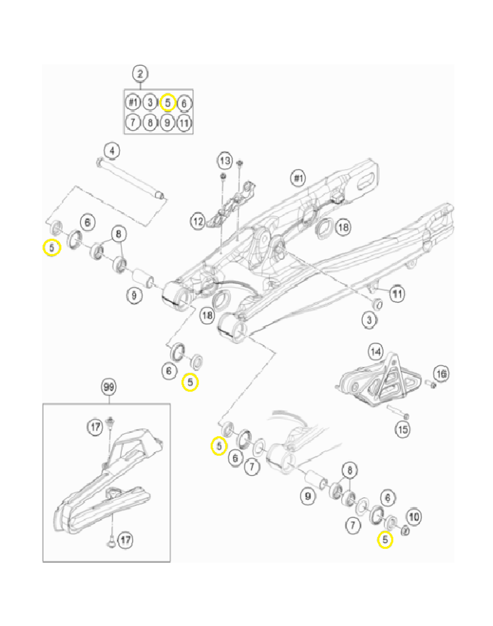 Втулка сальника маятника KTM SX-85/Freeride, HQV TC-85, GASGAS MC-85 15X25X9