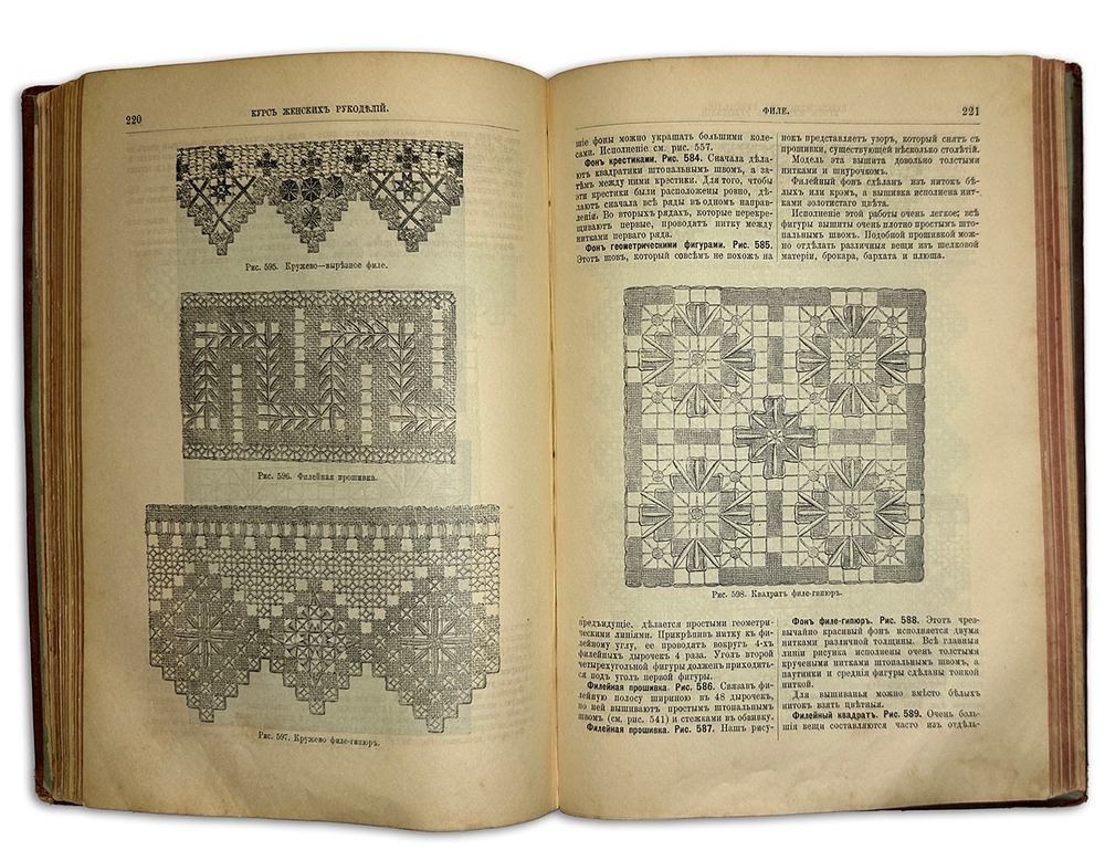 Курс женских рукоделий, издание редакции «Вестник Моды», 1-е издание, 1887г., СПБ,