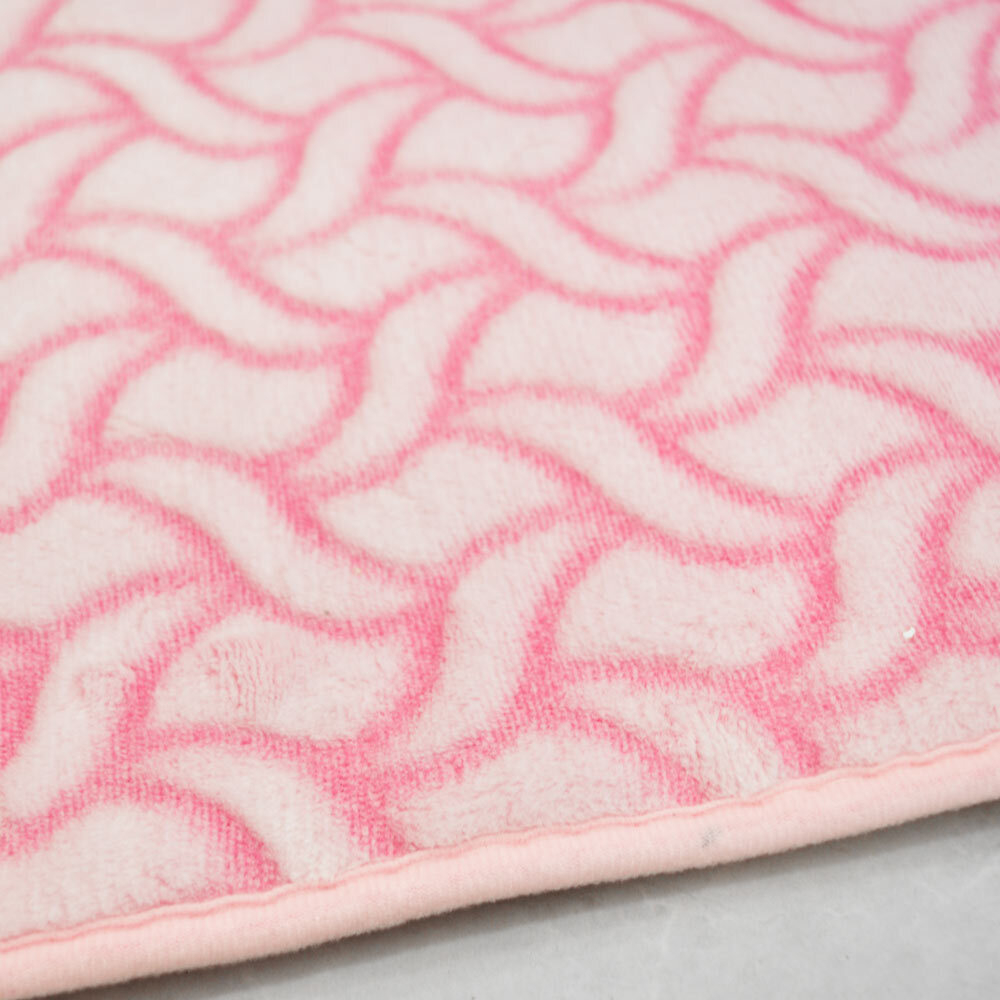 Коврик для ванной 60*90см "Зигзаги", мягкий ворс, полиэстер, розовый