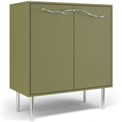 Комод Арт Колор matte Стайл Сильвер с 2 полками Зеленая олива матовый