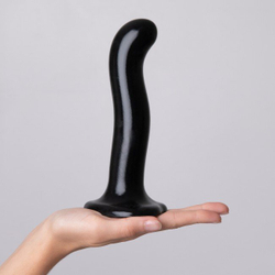 Изогнутый фаллоимитатор Strap-on-me DILDO POINT P&G M Medium на присоске, черный