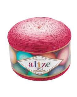 Дива омбре батик (Diva ombre batik) пряжа Alize 100% микрофибра 1х250гр/875м 7367 малиновый