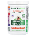 Bark&Spark, Glucosamine, Advanced Hip + Joint, Max Strength, For Dogs, Bacon, 120 Soft Chews