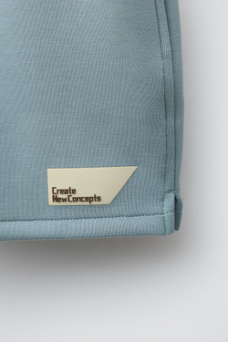 ZARA ШОРТЫ-БЕРМУДЫ INTERLOCK, ГОЛУБОЙ