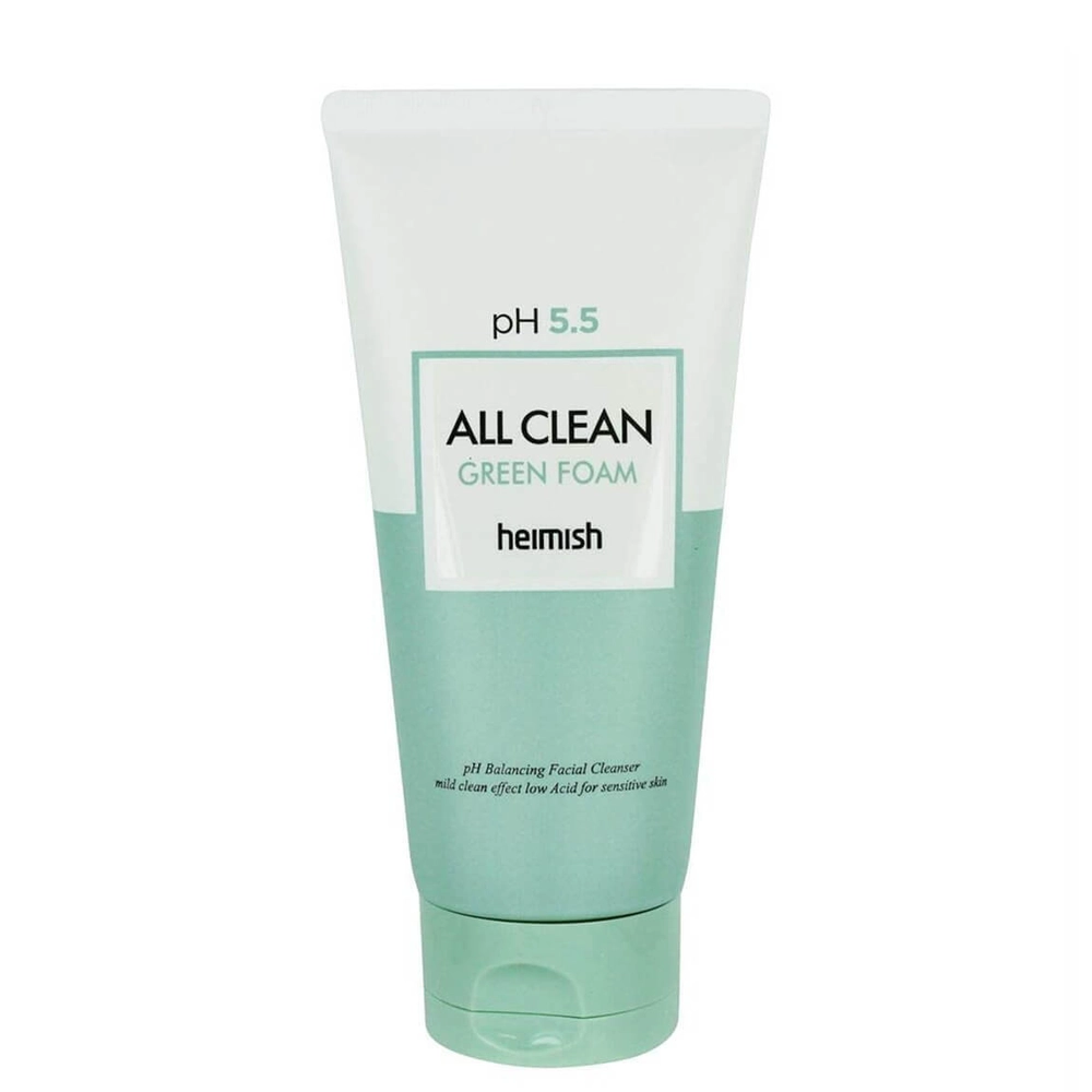Слабокислотный гель для умывания для чувствительной кожи Heimish pH 5.5 All Clean Green Foam 150 мл