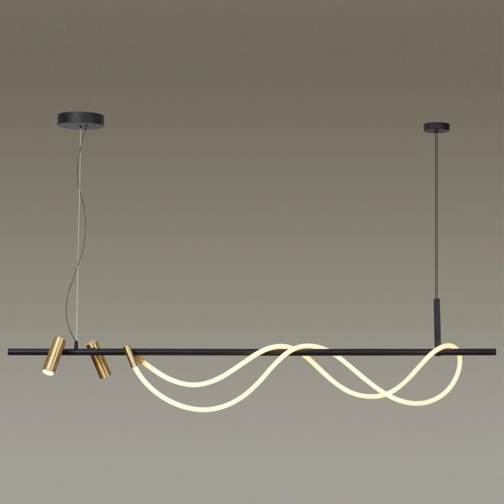 4397/40L HIGHTECH ODL23 263 черный/античная бронза/металл/канат Подвесной св-к с раздельн. вкл IP20 LED 40W 1580Лм 3000K CORDA