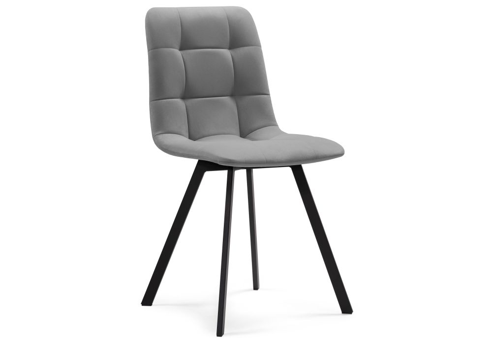 Обеденная группа Эделин светло-серый / бетон / черный матовый