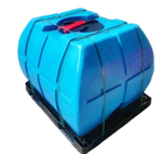 Емкость К1000 на поддоне для перевозки жидкостей Хромов 920 л. горизонтальный (1240x1100x1040см;синий) - арт.560967