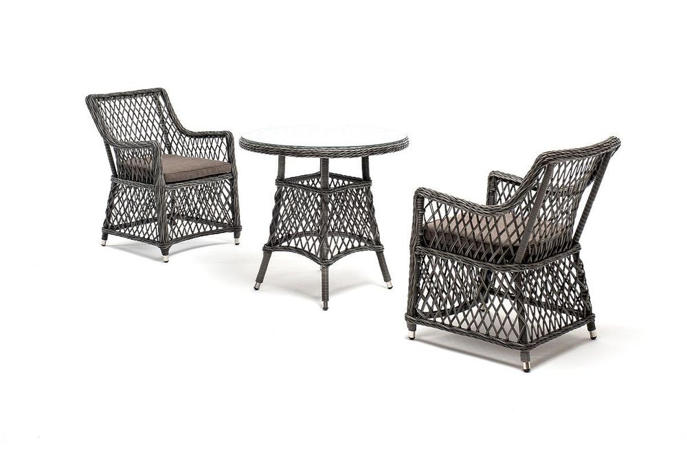 "Эспрессо-80 L" обеденная группа плетеная, цвет графит