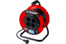Силовой удлинитель на катушке ЗУБР ПВС 215 ПВС 2x1.5 50м 3500Вт 55103-50