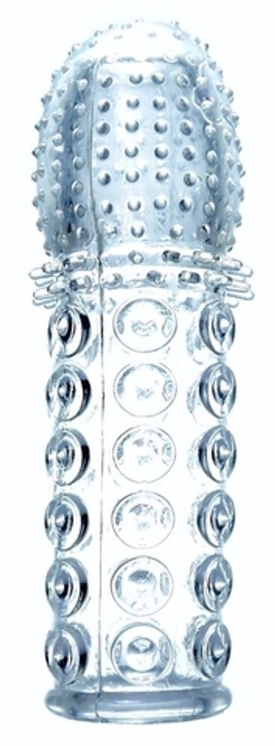 Прозрачная закрытая насадка на пенис - 13,5 см. (Цвет: прозрачный)