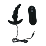 Анальный стимулятор Beads Style с вибрацией (10 режимов) (Цвет: черный)