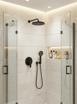 Душевой комплект DIWO Ярославль DW-YAR30BK С ВНУТРЕННЕЙ ЧАСТЬЮ, матовый черный