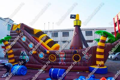 Надувной корабль "Пираты Карибского моря", 11*5,5*6 м