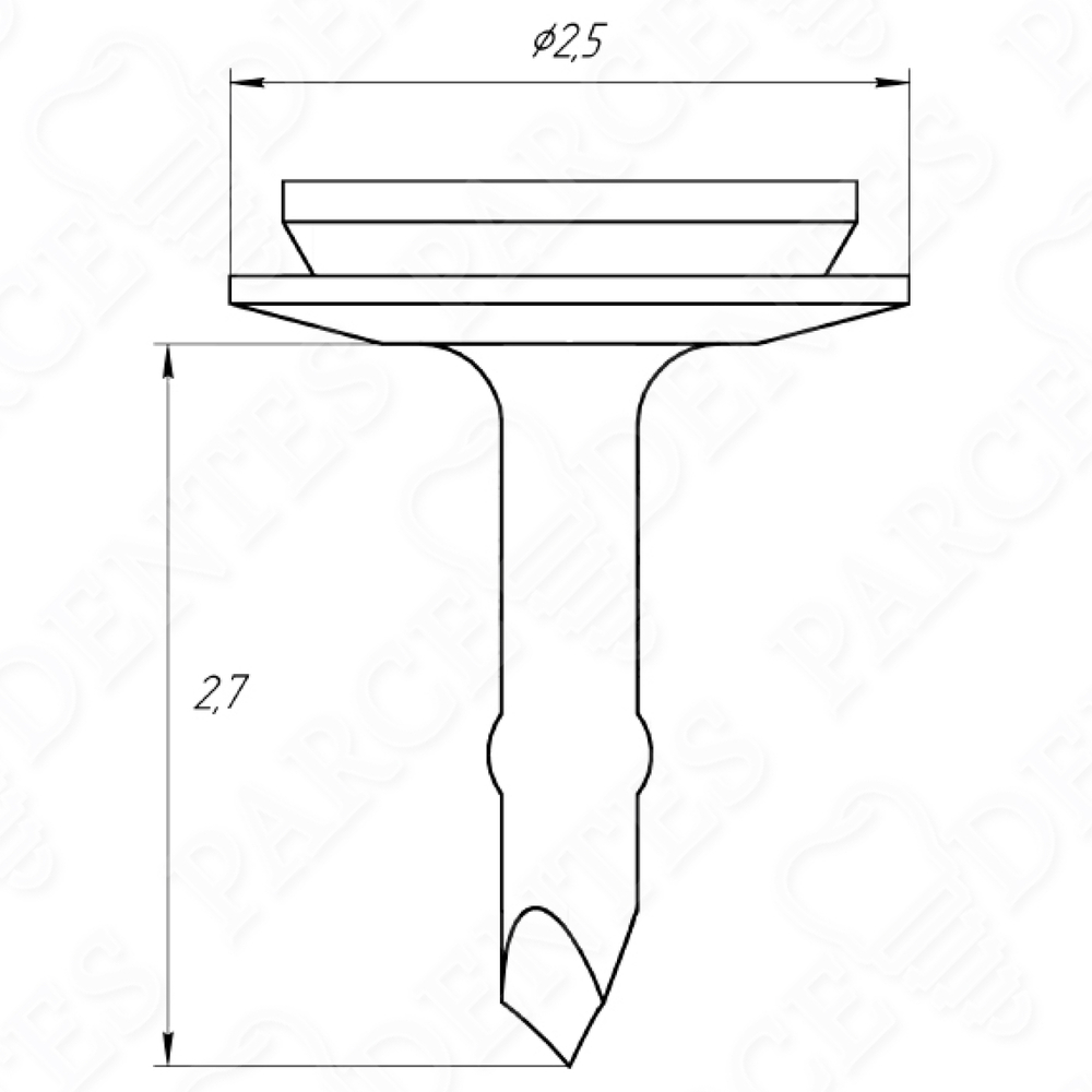 Пин безударный 2,7