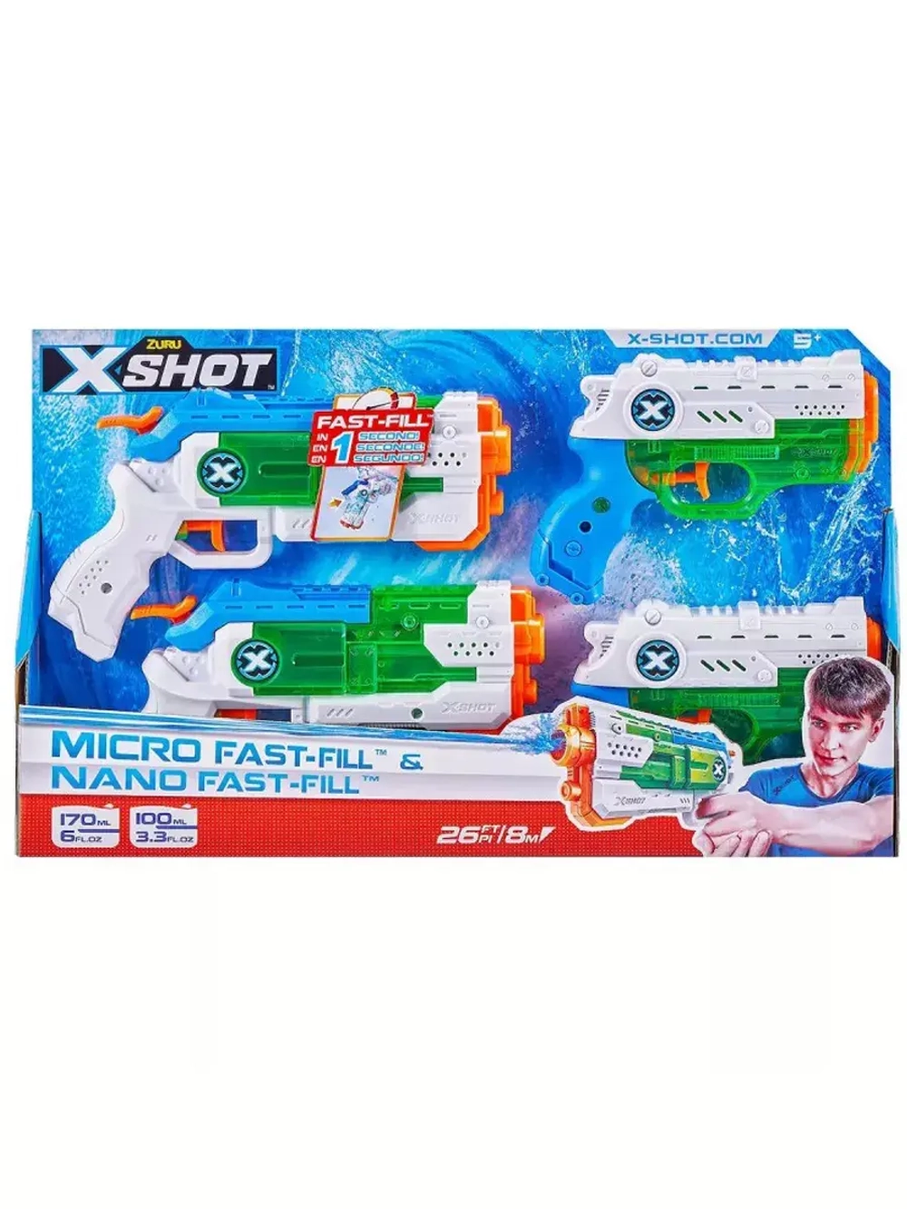 Набор водные бластеры водяные пистолеты Зуру X-Shot Nano