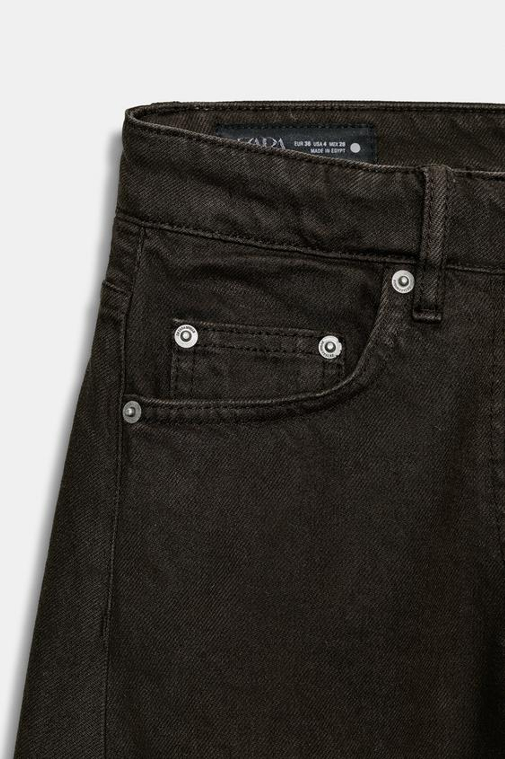 ZARA ДЖИНСЫ ZW COLLECTION ANKLE BALLOON СО СРЕДНЕЙ ПОСАДКОЙ, ШОКОЛАДНЫЙ