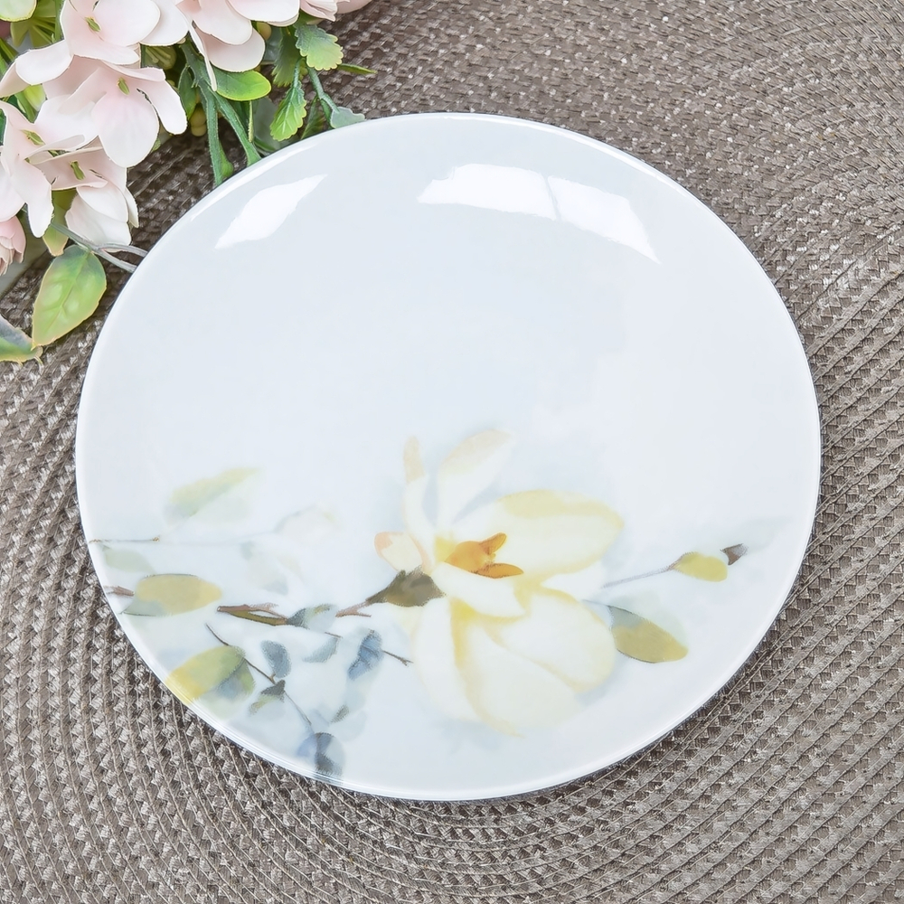 Тарелка 175мм мелкая форма Универсал Белый шиповник