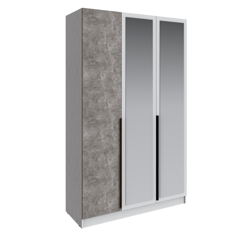 Шкаф Мадрид (1,4) с зеркалом белый/ателье светлое