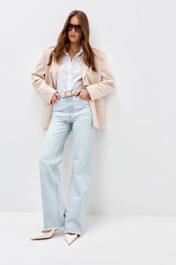 Джинсы Wide Leg голубого цвета