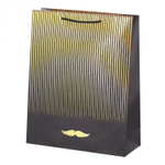 Пакет подарочный бумажный Alingar, (XL) 31х40х12 см, вертикальный, "Для него", матов. ламинация, глиттер, ассорти