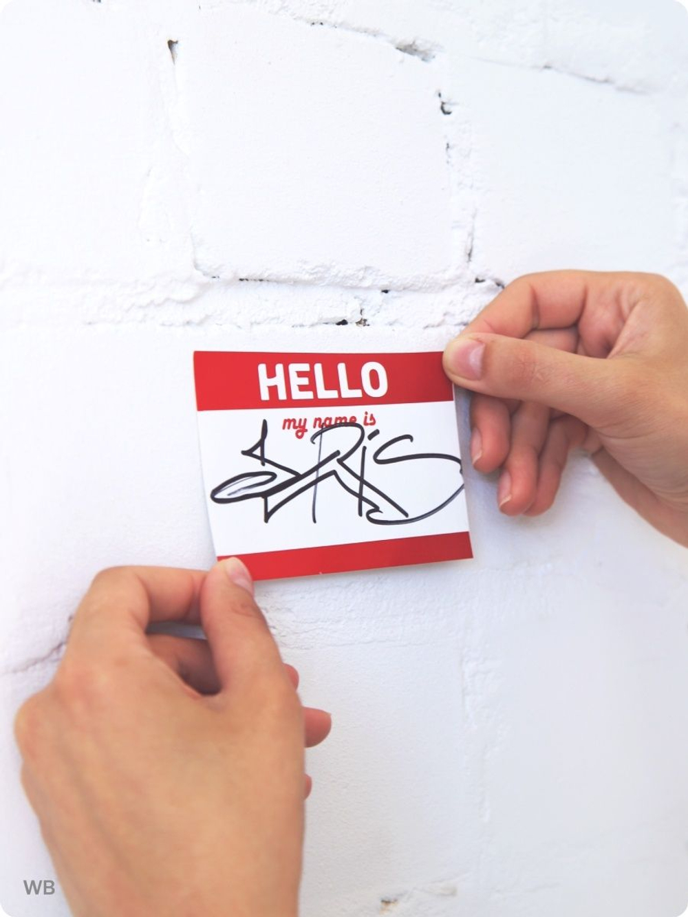 Наклейки чёрные hello my name is 50 шт., стикеры для граффити на стены, мебель, телефон, ноутбук