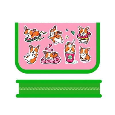 Пенал 1 секц. ЛАЙТ большой 190*115 "Милашки корги 2021" (Пчелка)