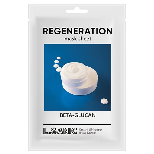 Восстанавливающая тканевая маска с Бета-Глюканом L.Sanic Beta-Glucan Regeneration Mask Sheet 5шт