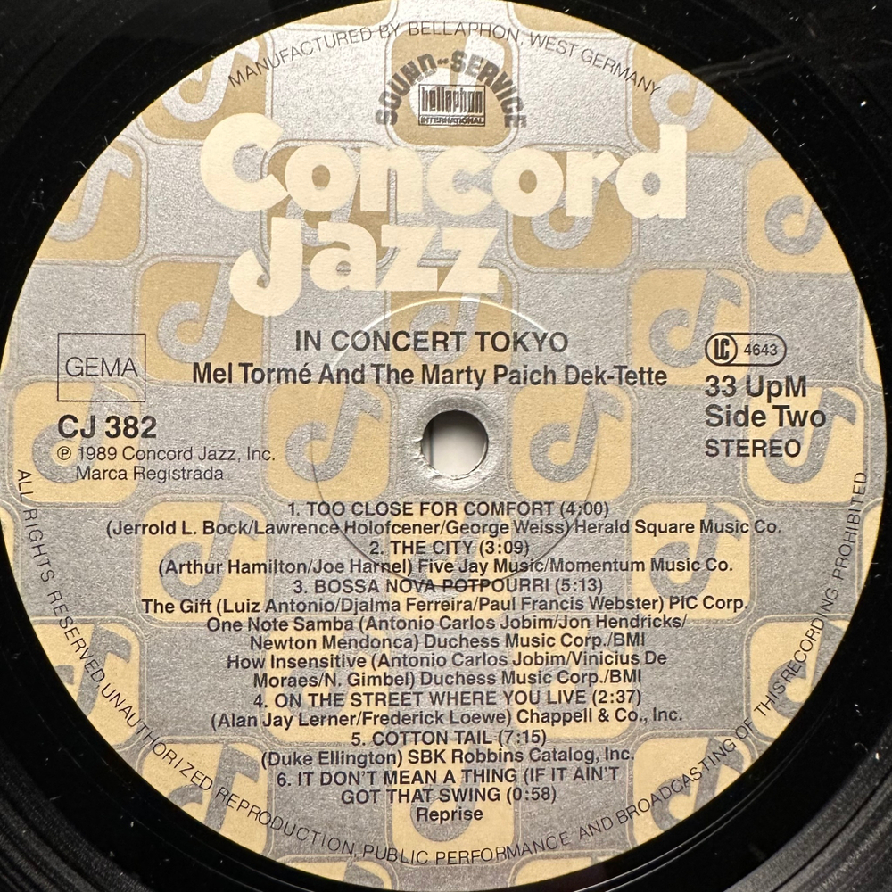 Mel Torme And The Marty Paich Dek-Tette - In Concert Tokyo (Германия 1989г.)