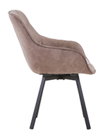 Стул LA ALTA EELLIOT 360 замша темно-серый, каркас черный