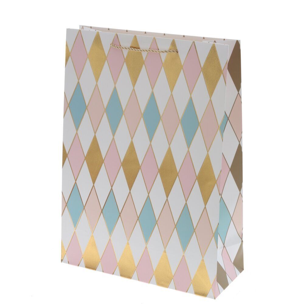 GAEM Пакет подарочный L (бумага 210г/м2, блок микс 12шт), L30 W12 H41,5 см, 4в.