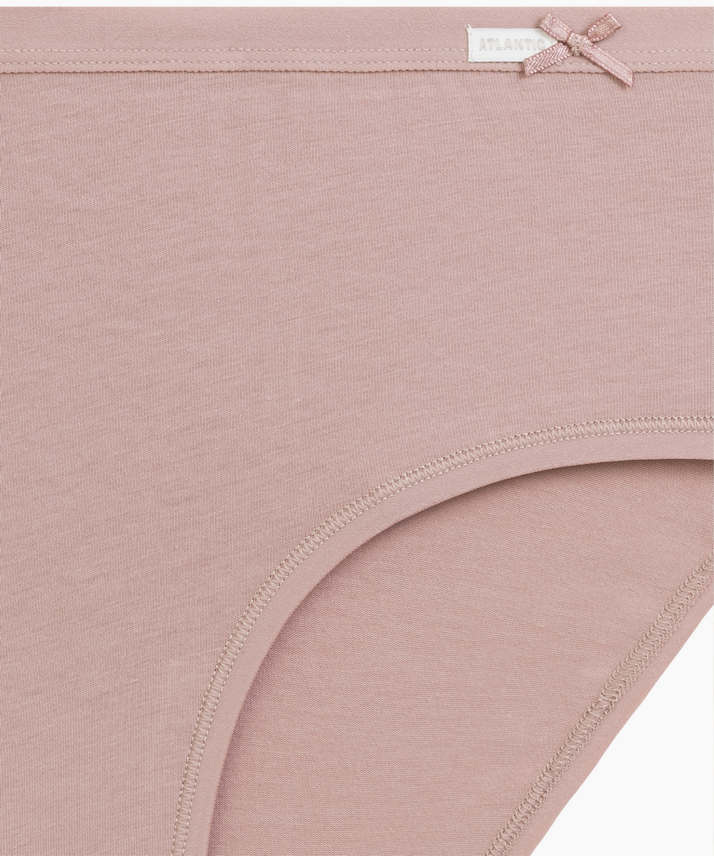 Трусы женские классика Atlantic, набор из 3 шт., хлопок, светло-розовые + пепельная роза + светло-бежевые, 3CLP-004