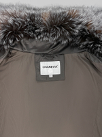 Куртка 25013 удлиненная с меховым воротником и отстегивающимися рукавами