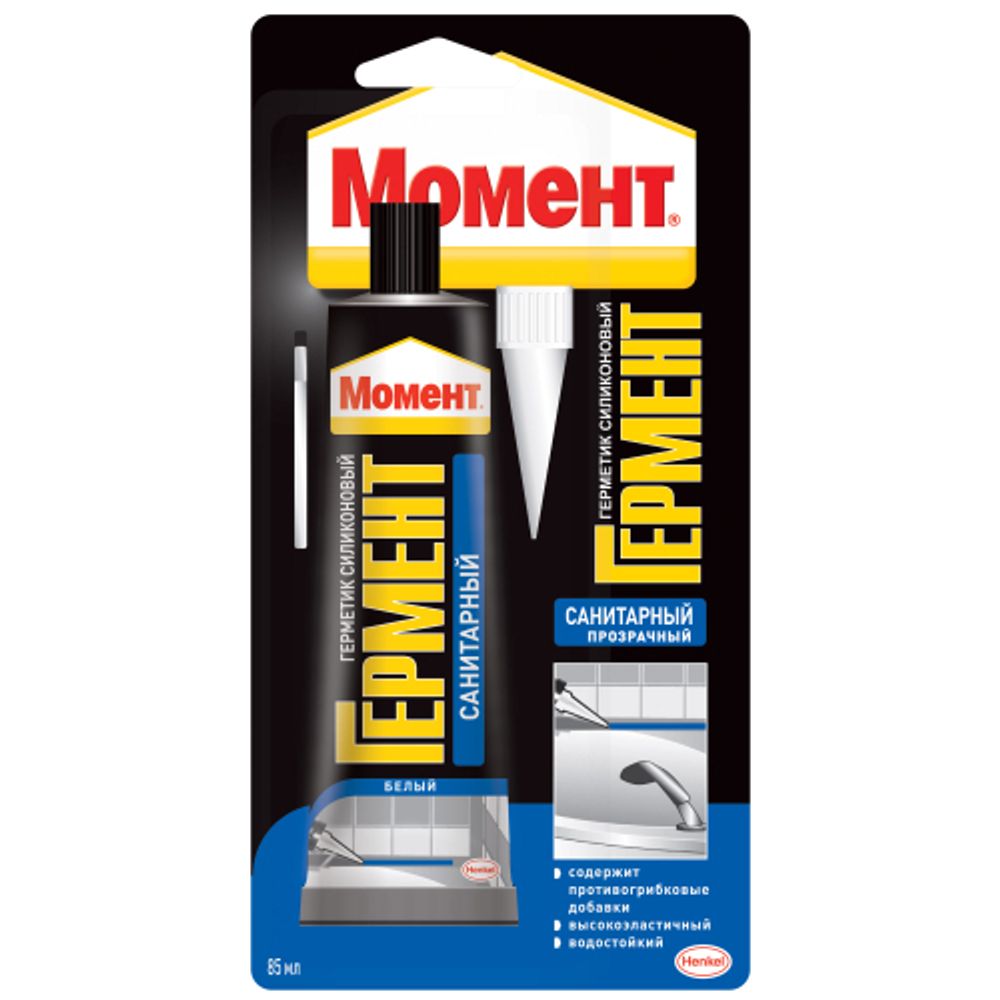 Герметик Момент 3002431 Гермент силиконовый санитарный прозрачный 70 мл.