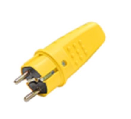 Вилка прямая "UNIVersal" каучук c/з 16А 250В IP44 цвет желтый 1/40