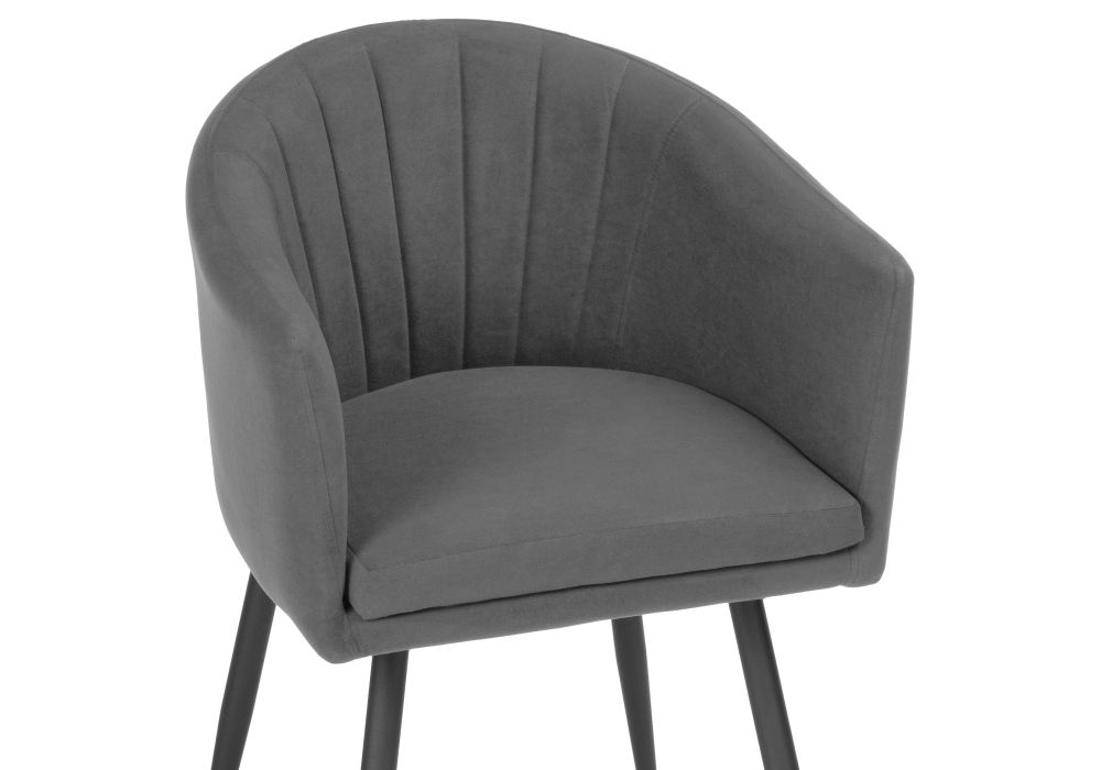 Стул на металлокаркасе Валета темно-серый / черный