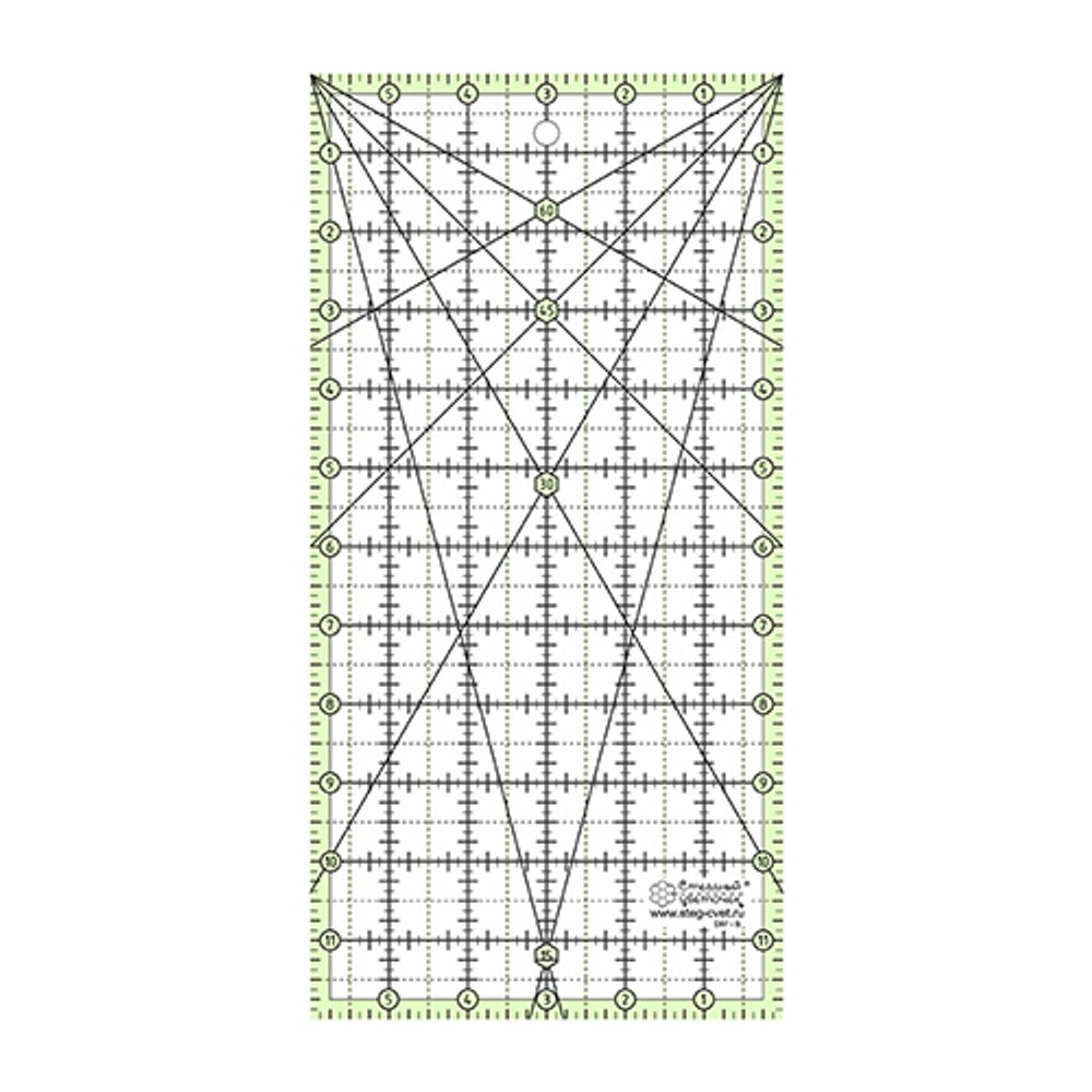 Линейка для пэчворка в дюймах, 6х12" (арт. D07-S)